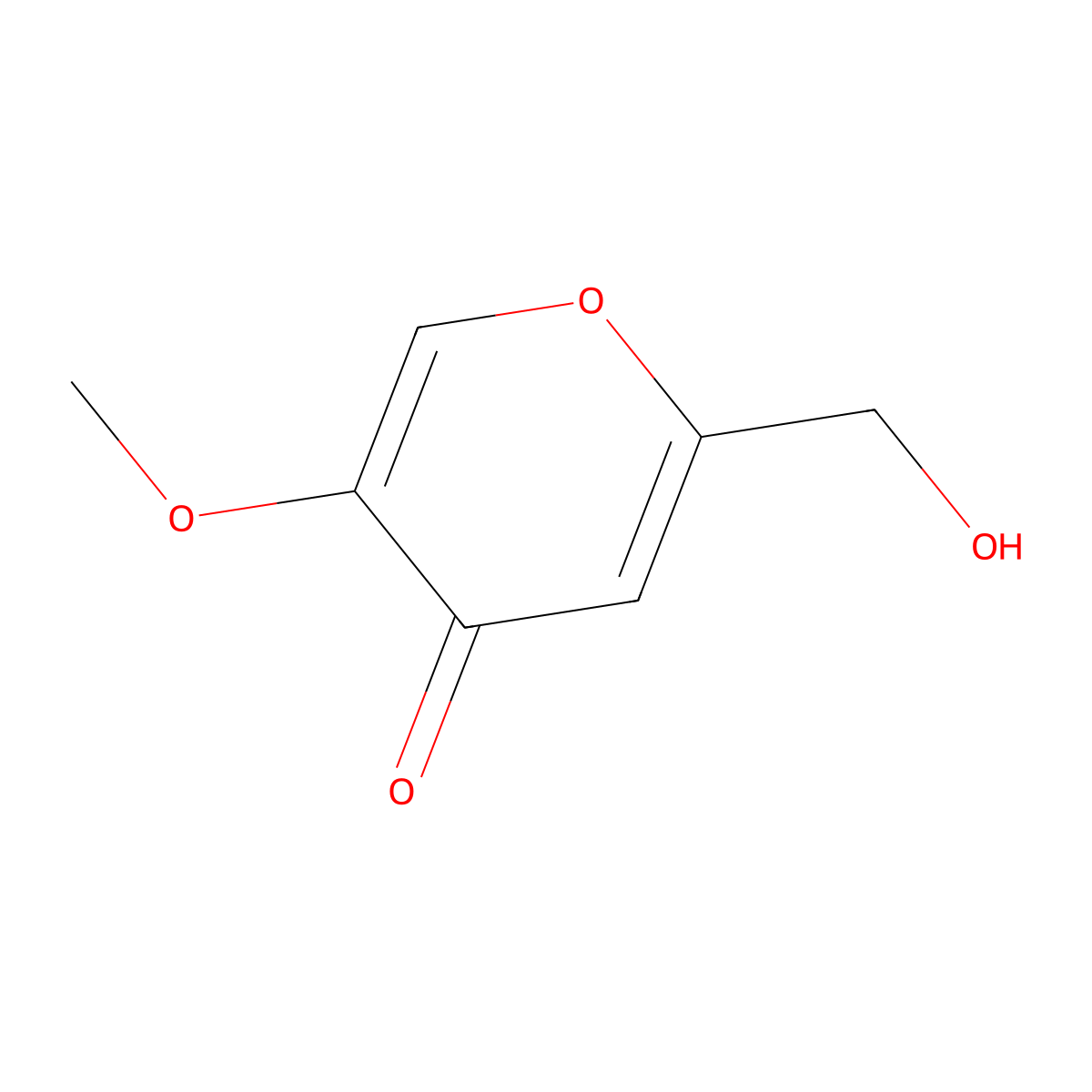 2-(hydroxymethyl)-5-methoxy-4H-pyran-4-one molecular structure, CAS 6269-25-6