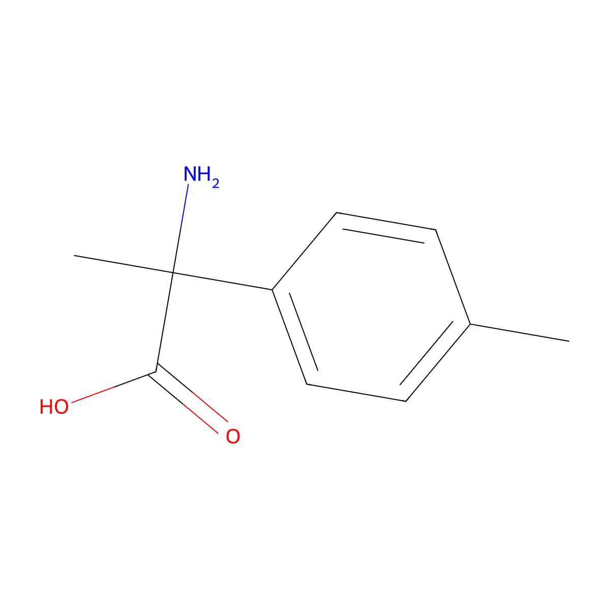 2-Amino-2-(4-methylphenyl)propanoic acid molecular structure, CAS 6269-79-0