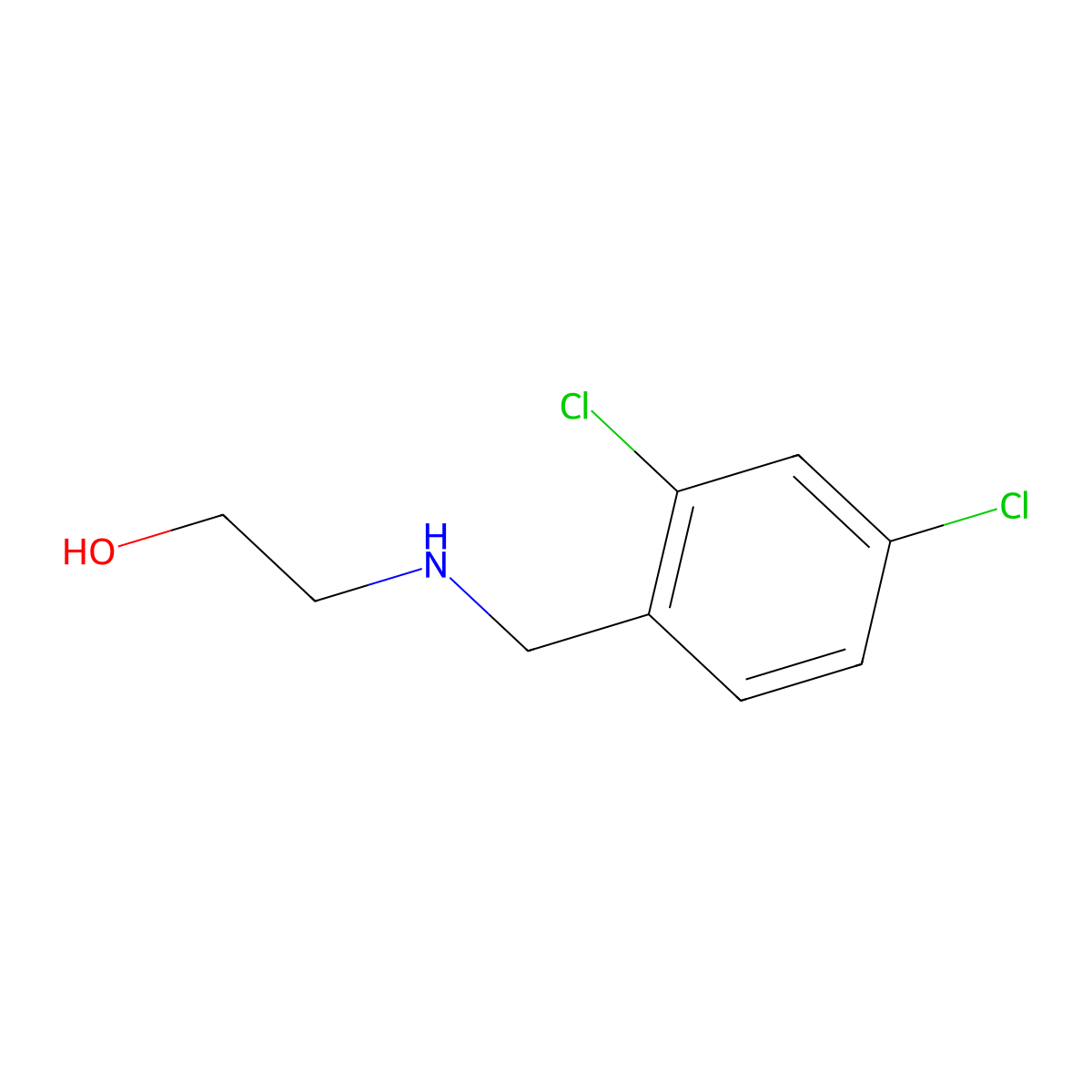 Ethanol, 2-[[(2,4-dichlorophenyl)methyl]amino]- molecular structure, CAS 6269-87-0