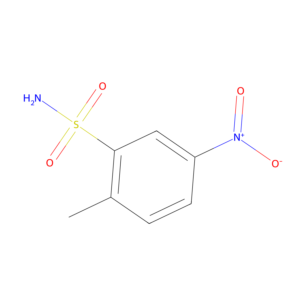 2-Methyl-5-nitrobenzene-1-sulfonamide molecular structure, CAS 6269-91-6