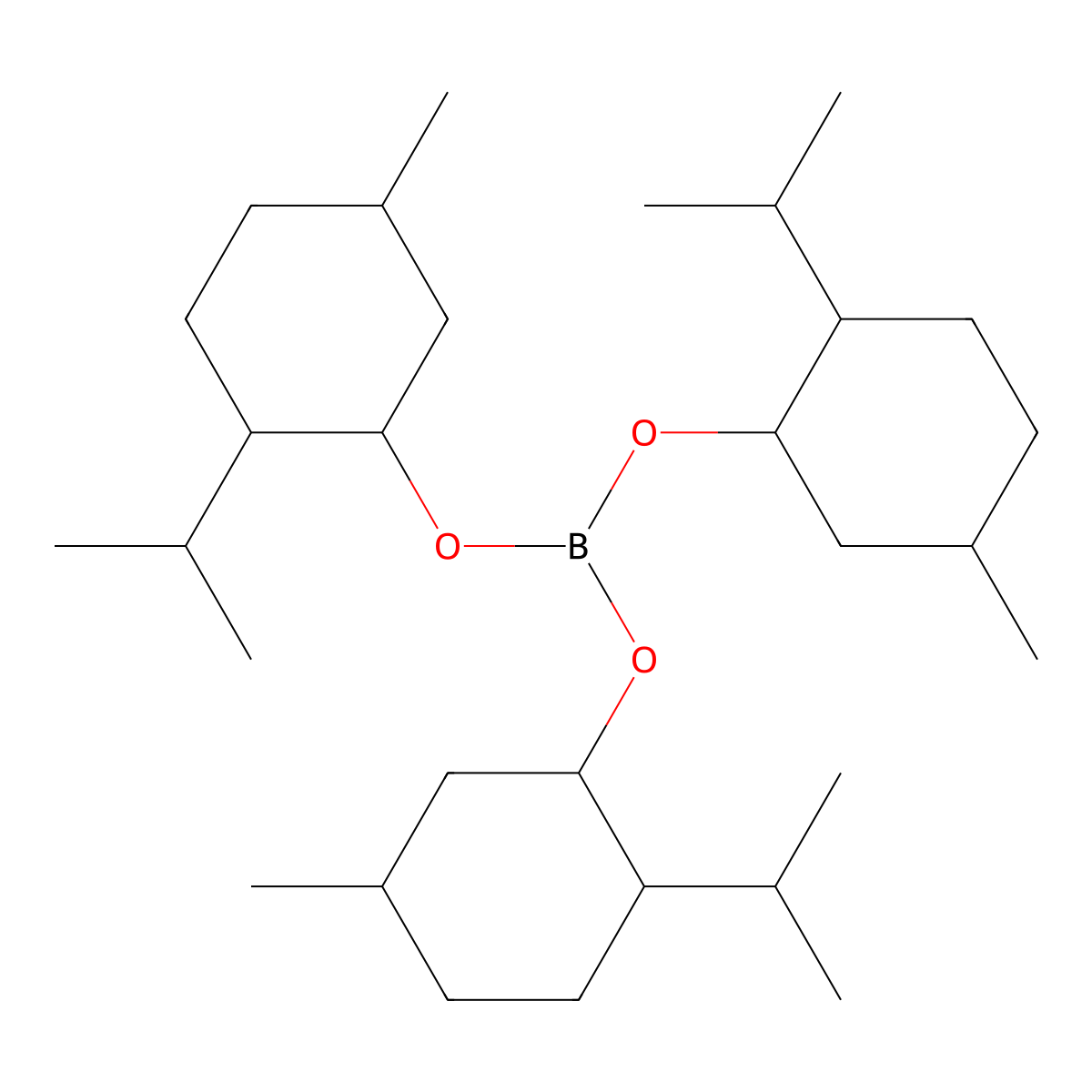 Cyclohexanol, 5-methyl-2-(1-methylethyl)-, triester with boric acid (H3BO3) molecular structure, CAS 62697-74-9