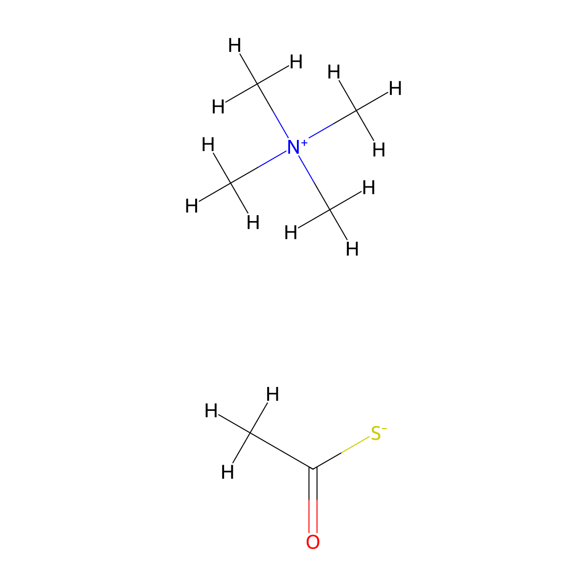Methanaminium, N,N,N-trimethyl-, ethanethioate (1:1) molecular structure, CAS 62698-51-5