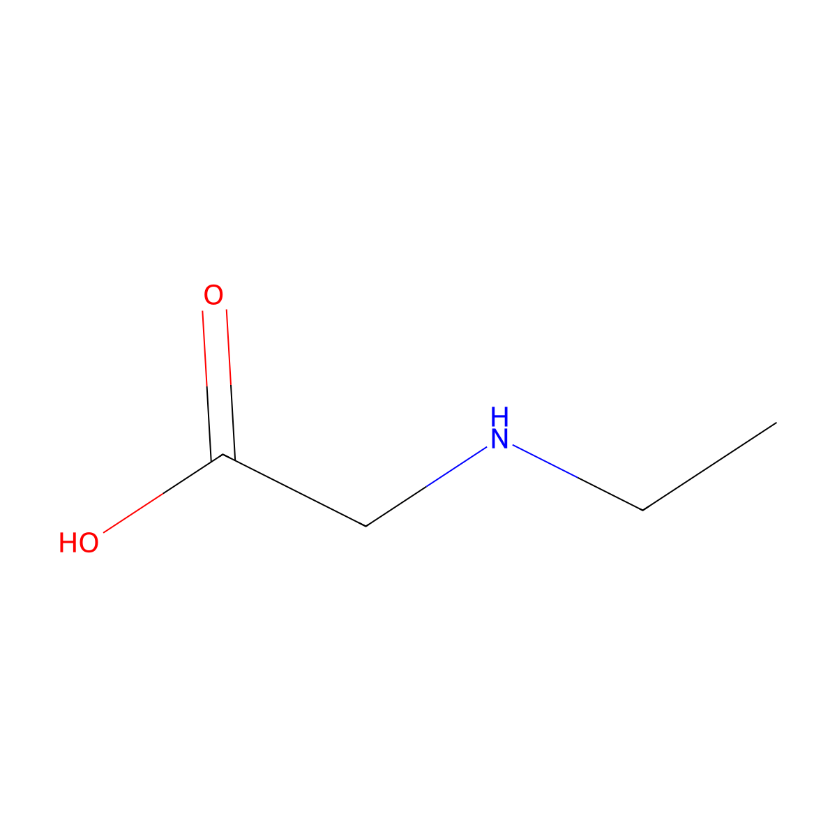 N-Ethylglycine molecular structure, CAS 627-01-0