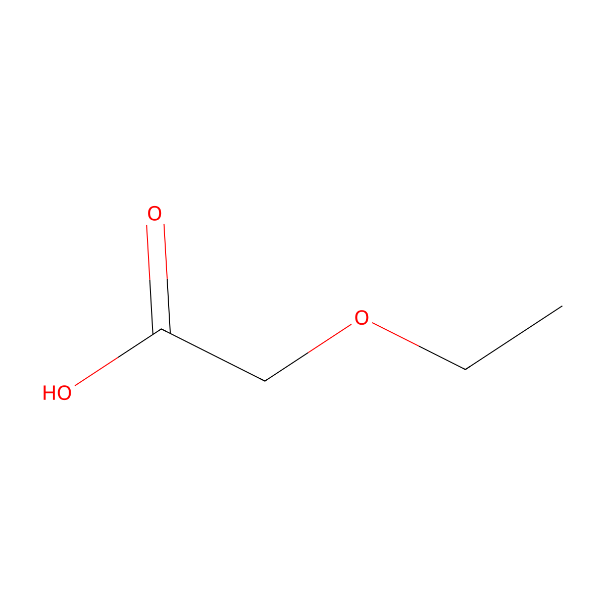 Ethoxyacetic acid molecular structure, CAS 627-03-2