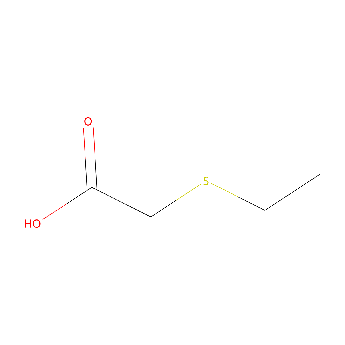 Ethylthioacetic acid molecular structure, CAS 627-04-3