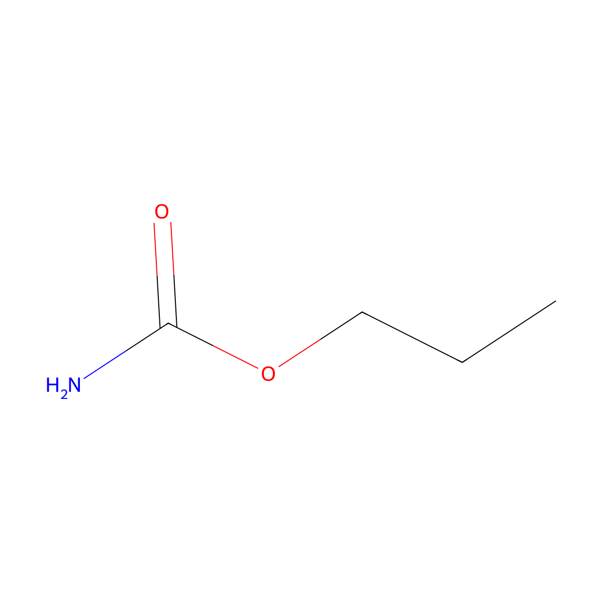 Propyl carbamate molecular structure, CAS 627-12-3