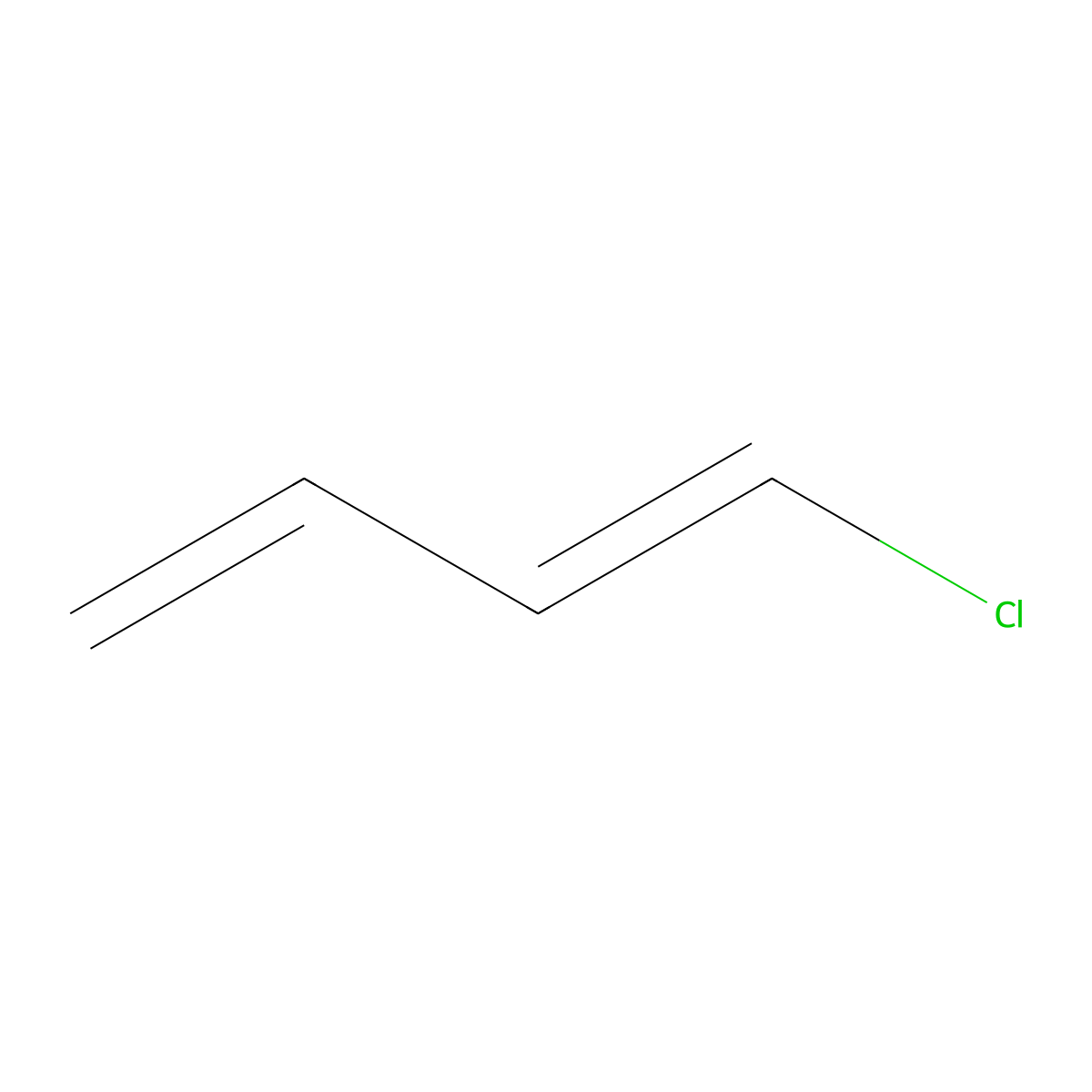 1,3-Butadiene, 1-chloro- molecular structure, CAS 627-22-5