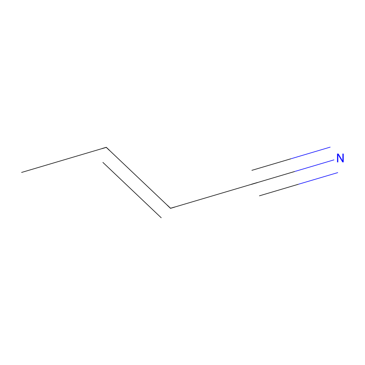 Crotononitrile molecular structure, CAS 627-26-9