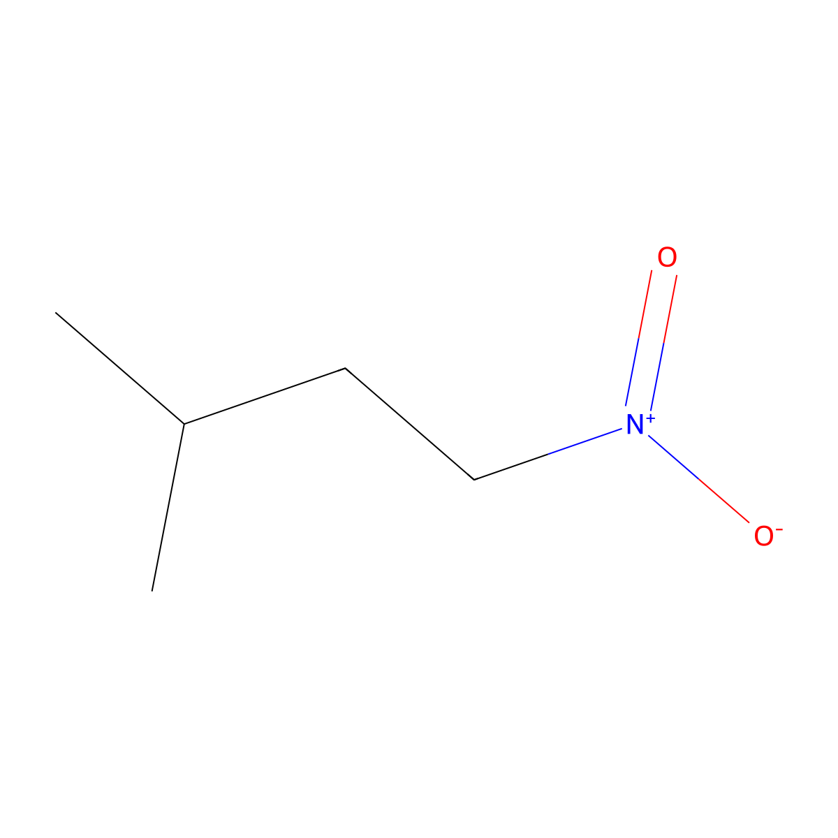 3-Methyl-1-nitrobutane molecular structure, CAS 627-67-8