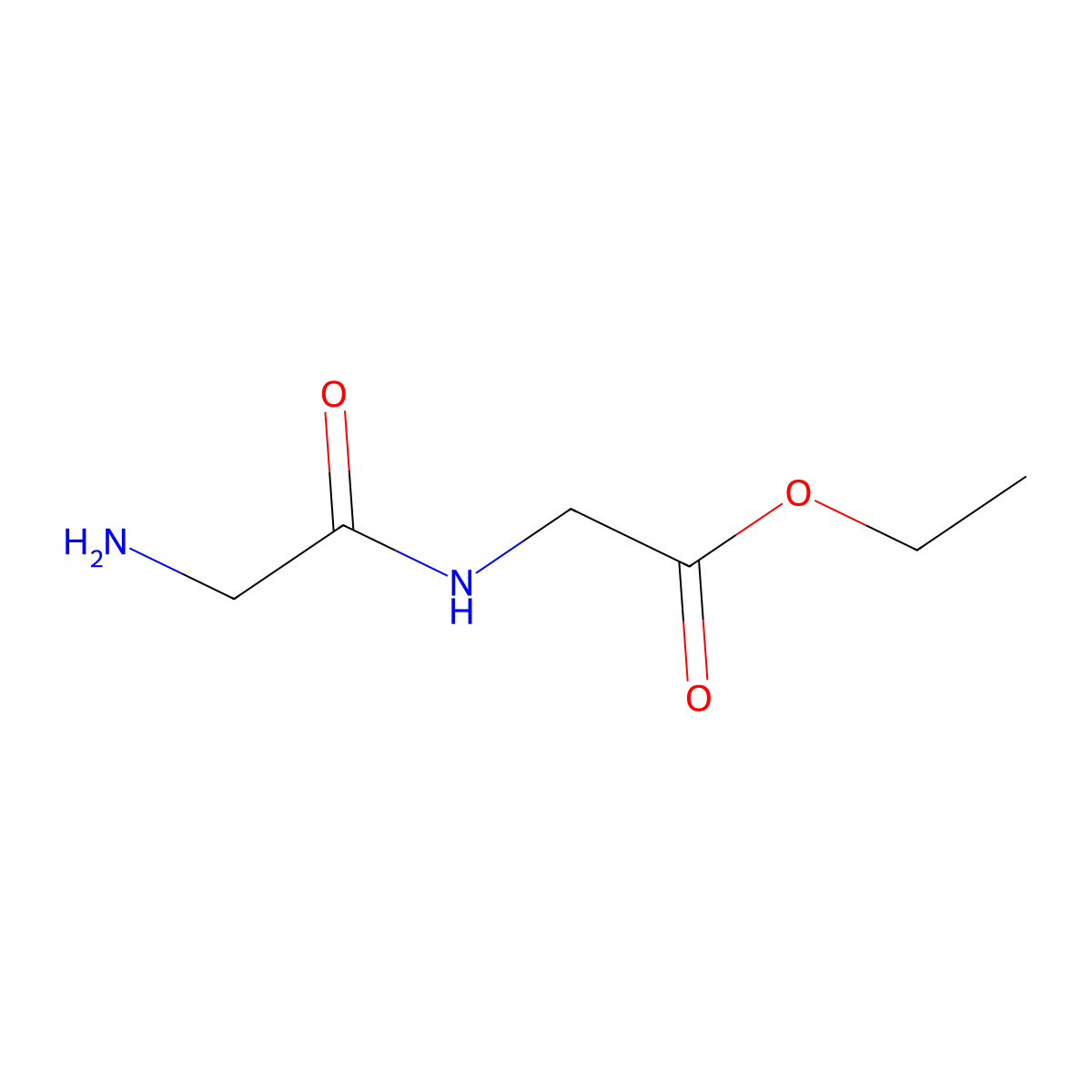Ethyl glycylglycinate molecular structure, CAS 627-74-7