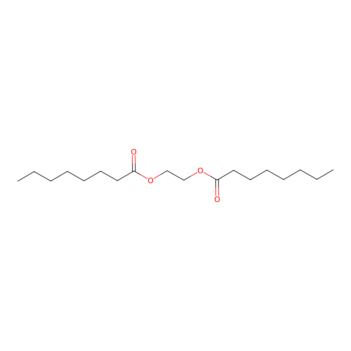 Dioctanoyl ethylene glycol molecular structure, CAS 627-86-1