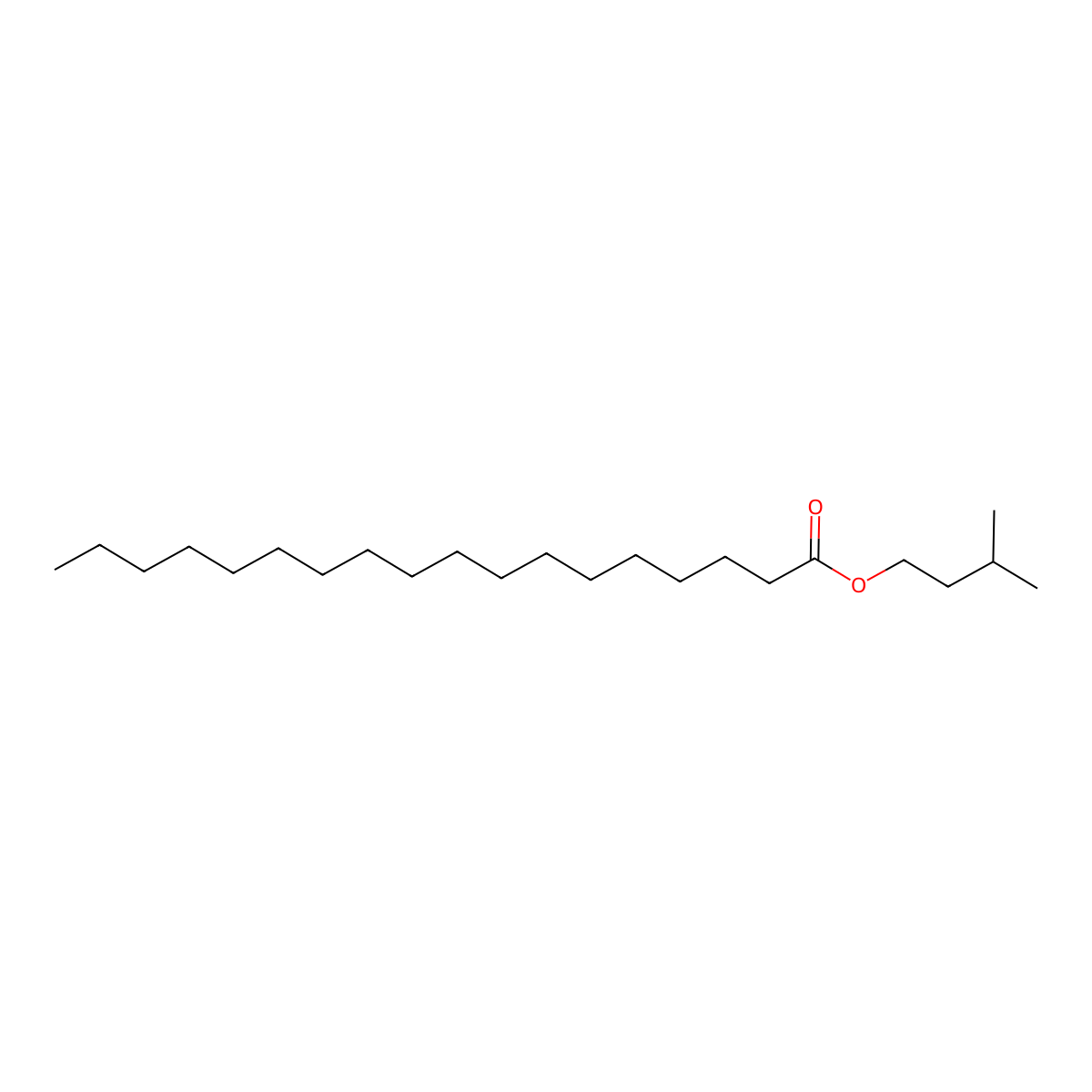 Isoamyl stearate molecular structure, CAS 627-88-3