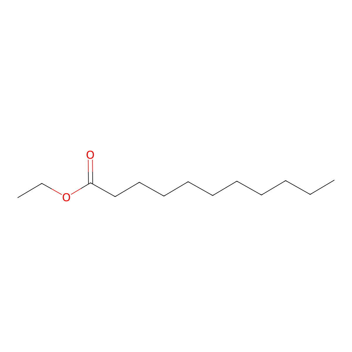 Ethyl undecanoate molecular structure, CAS 627-90-7