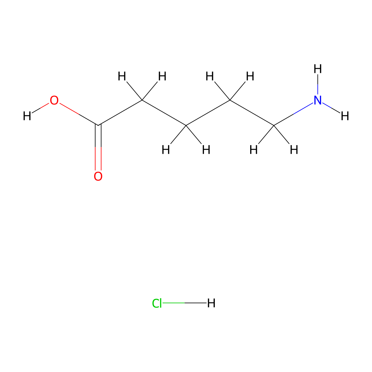 5-Aminovaleric acid hydrochloride molecular structure, CAS 627-95-2