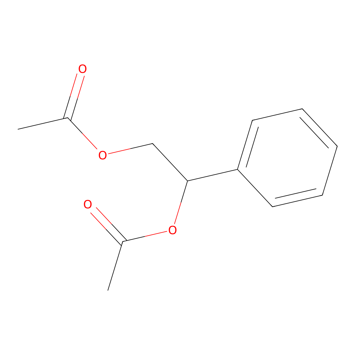 1,2-Ethanediol, 1-phenyl-, 1,2-diacetate molecular structure, CAS 6270-03-7