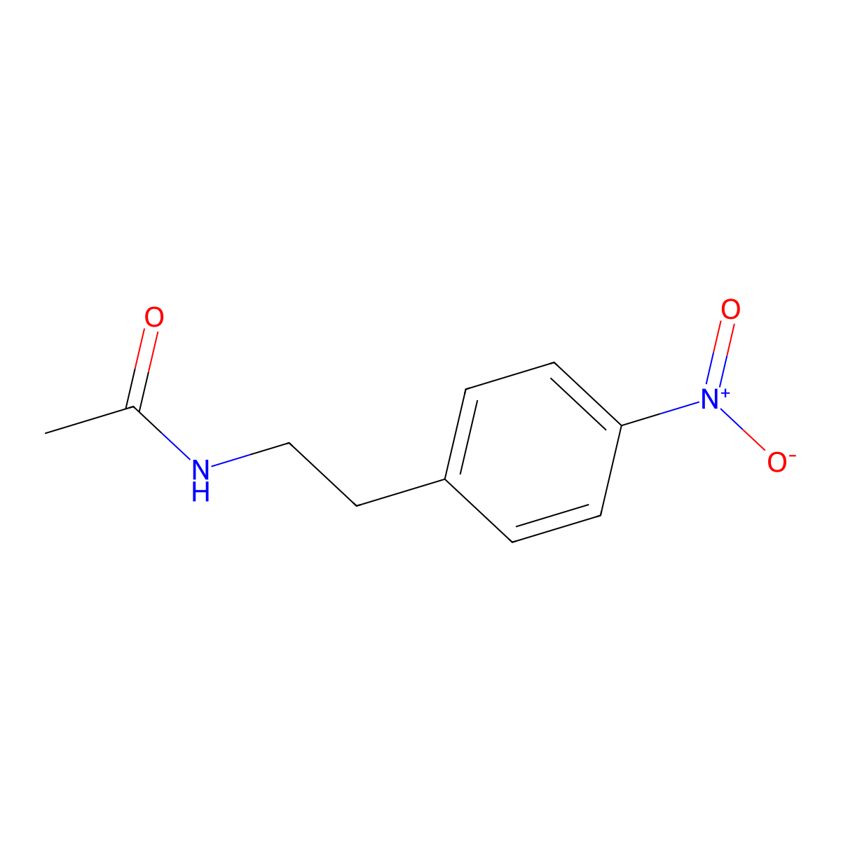 Acetamide, N-(2-(4-nitrophenyl)ethyl)- molecular structure, CAS 6270-07-1