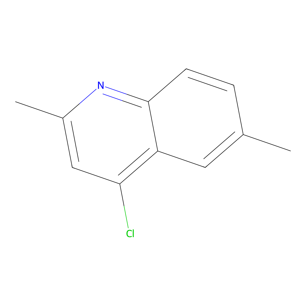 4-Chloro-2,6-dimethylquinoline molecular structure, CAS 6270-08-2