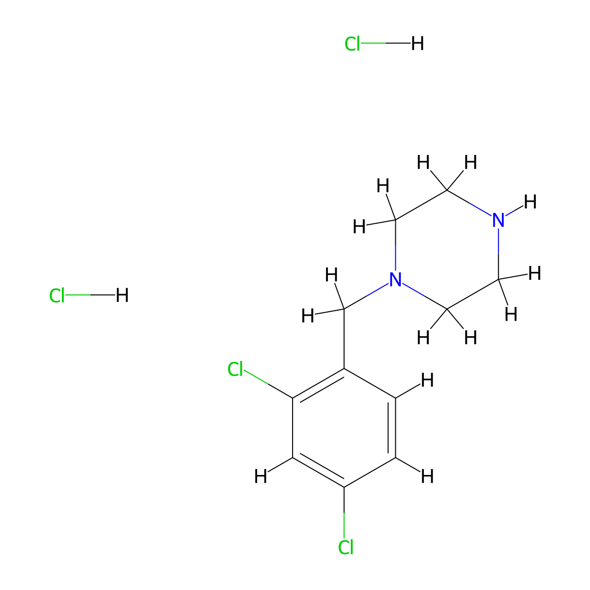 1-(2,4-Dichlorobenzyl)piperazine dihydrochloride molecular structure, CAS 6270-11-7
