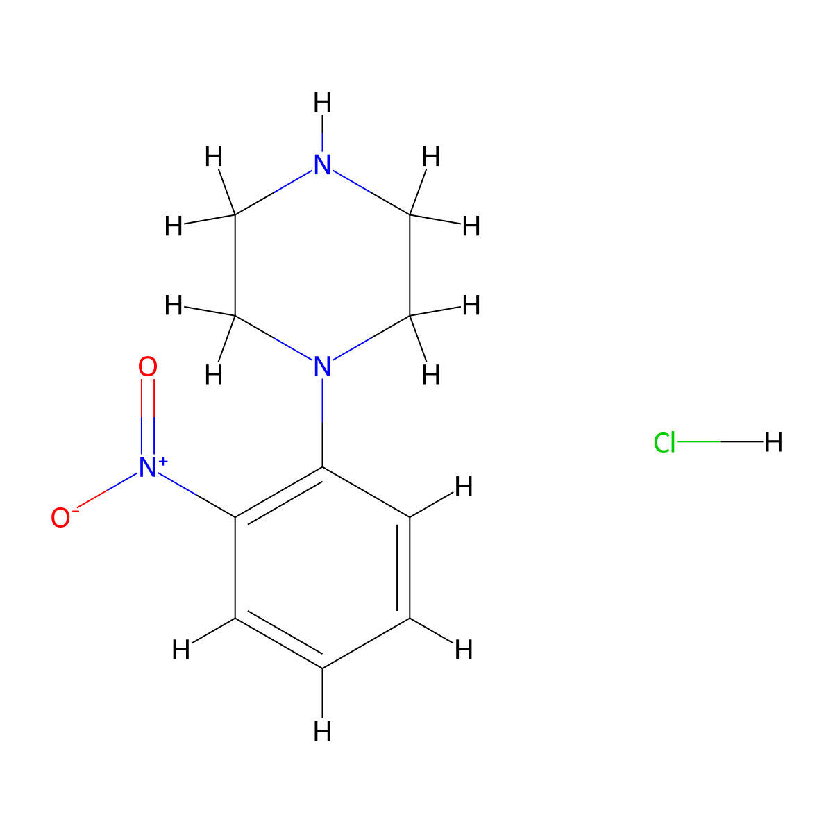 1-(2-Nitrophenyl)piperazine hydrochloride molecular structure, CAS 6270-12-8