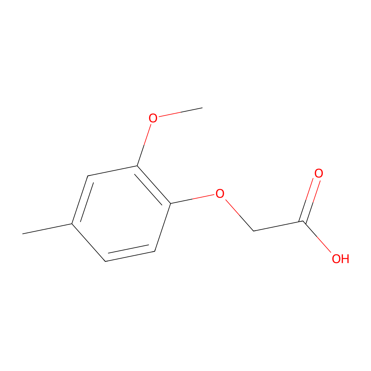 (2-Methoxy-4-methylphenoxy)acetic acid molecular structure, CAS 6270-23-1