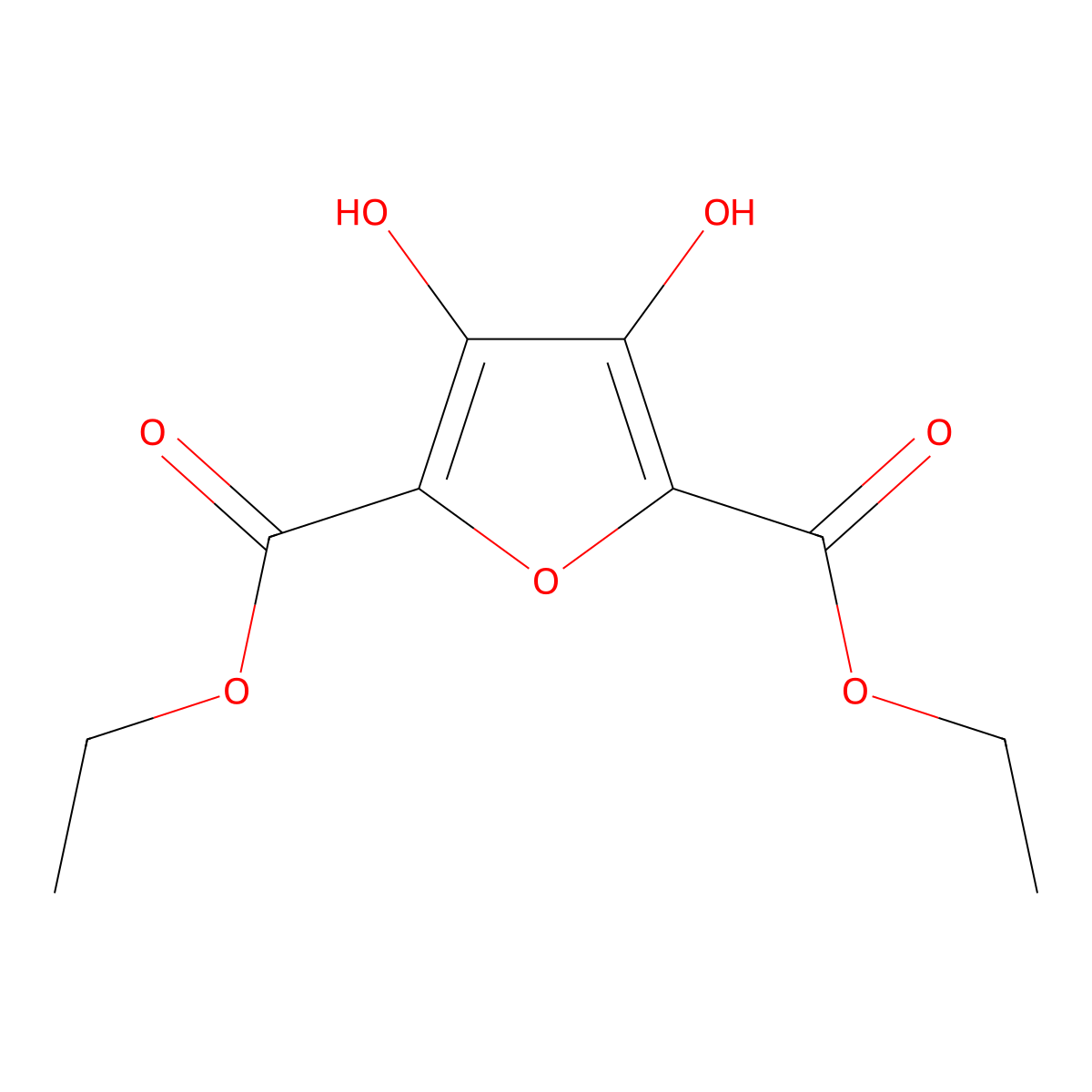 Diethyl 3,4-dihydroxyfuran-2,5-dicarboxylate molecular structure, CAS 6270-57-1