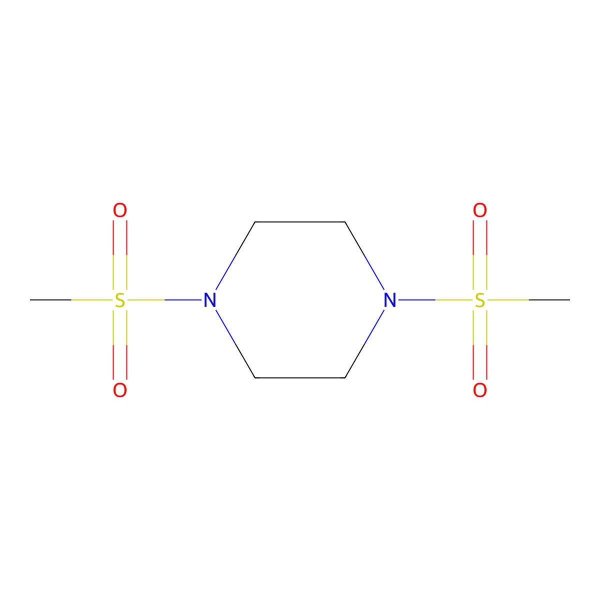 1,4-Bis(methylsulfonyl)piperazine molecular structure, CAS 6270-73-1