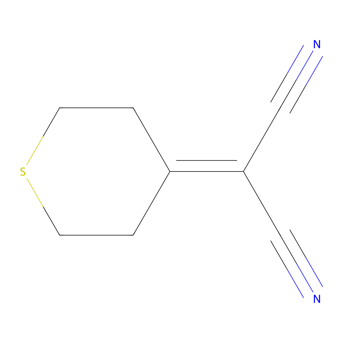(Thian-4-ylidene)propanedinitrile molecular structure, CAS 62702-80-1