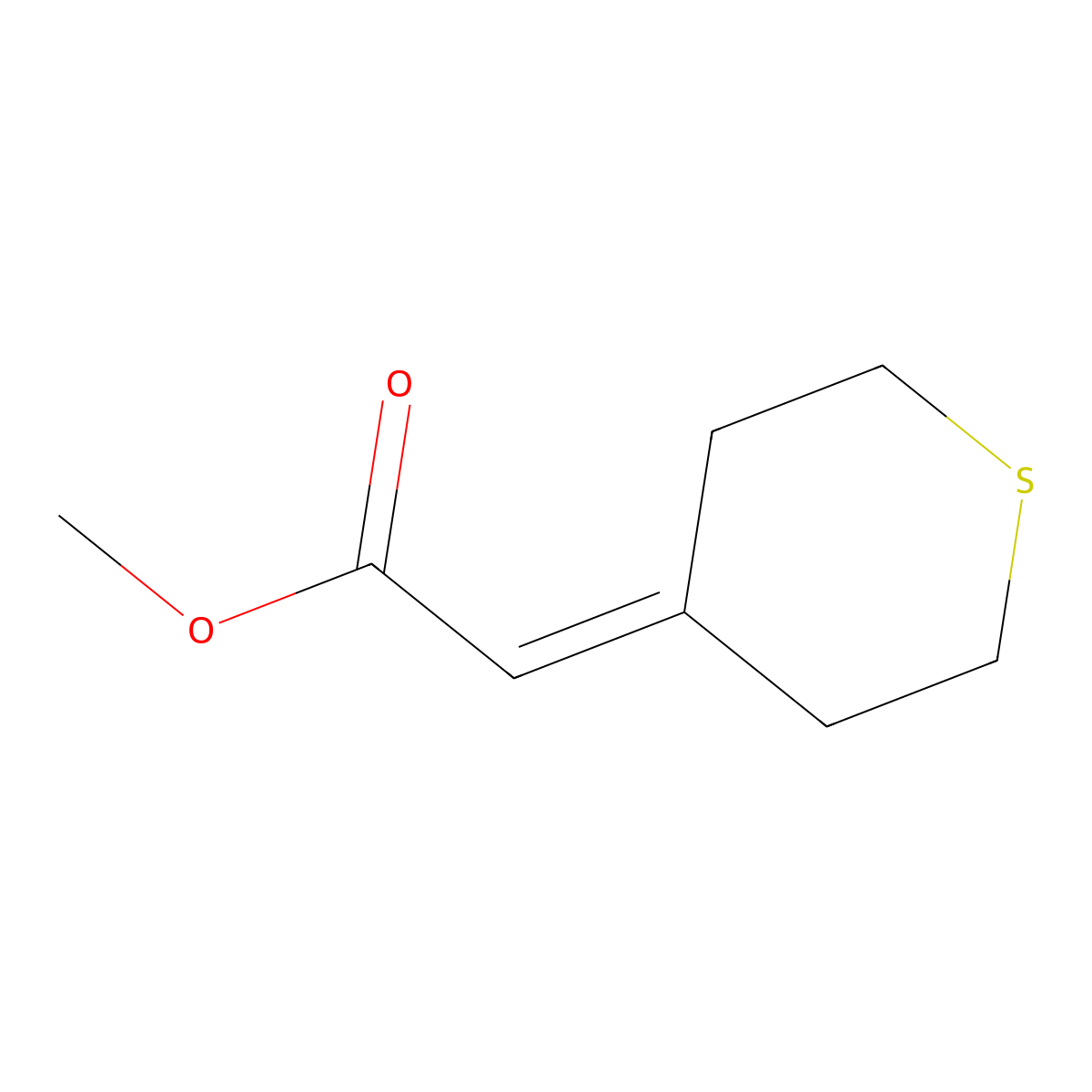 Methyl 2-(thian-4-ylidene)acetate molecular structure, CAS 62702-81-2