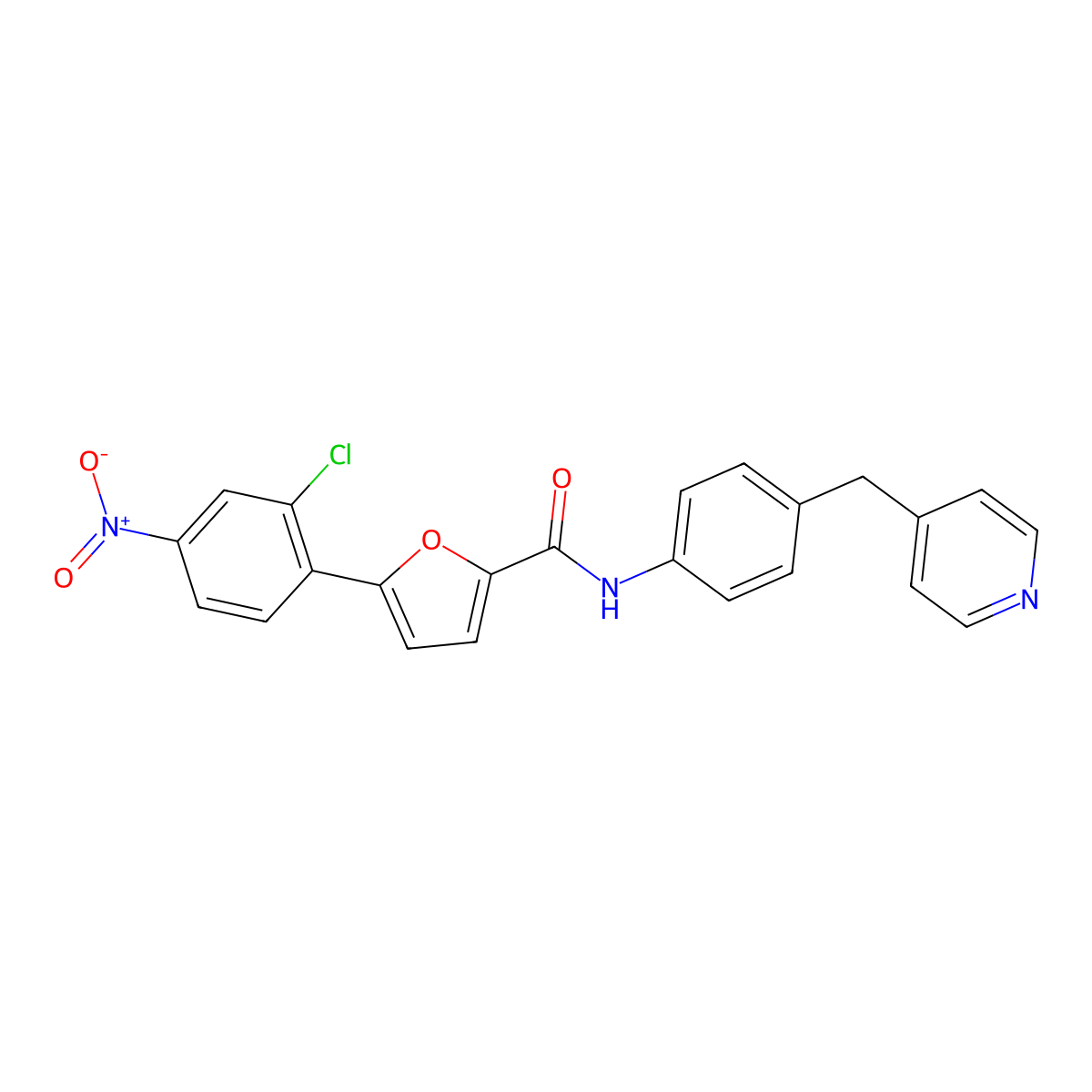 5-(2-chloro-4-nitrophenyl)-N-[4-(pyridin-4-ylmethyl)phenyl]furan-2-carboxamide molecular structure, CAS 627041-39-8