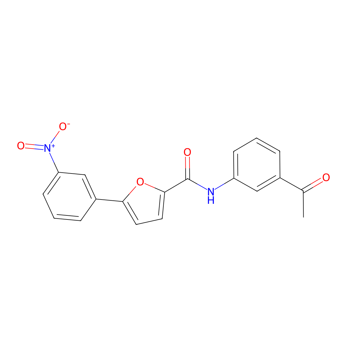 N-(3-acetylphenyl)-5-(3-nitrophenyl)furan-2-carboxamide molecular structure, CAS 627042-19-7