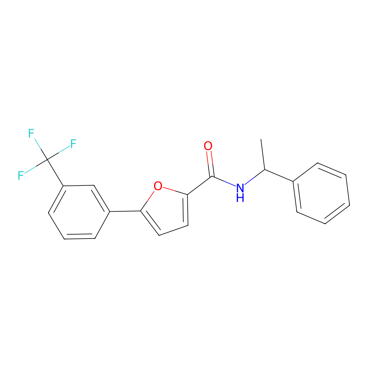 N-(1-phenylethyl)-5-[3-(trifluoromethyl)phenyl]furan-2-carboxamide molecular structure, CAS 627043-91-8