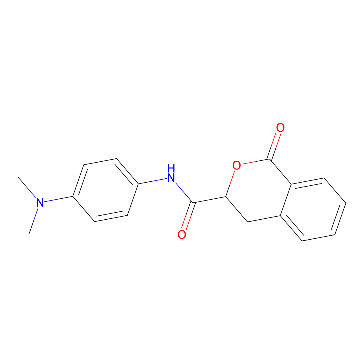 N-[4-(dimethylamino)phenyl]-1-oxo-3,4-dihydro-1H-isochromene-3-carboxamide molecular structure, CAS 627044-23-9
