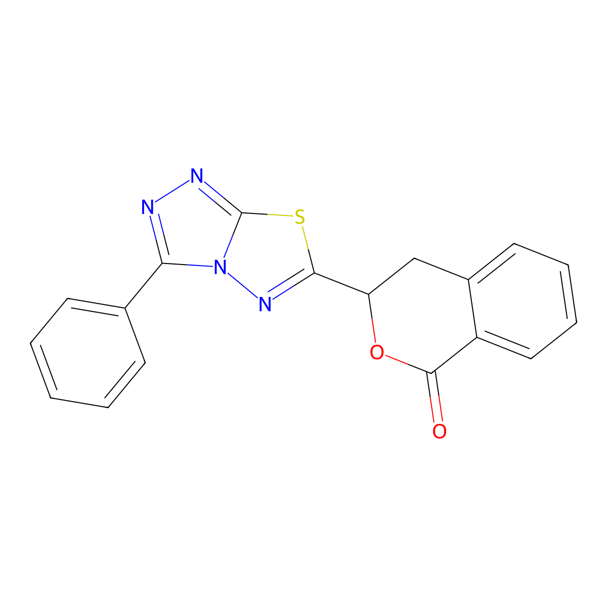 3-(3-Phenyl-[1,2,4]triazolo[3,4-b][1,3,4]thiadiazol-6-yl)isochroman-1-one molecular structure, CAS 627044-27-3