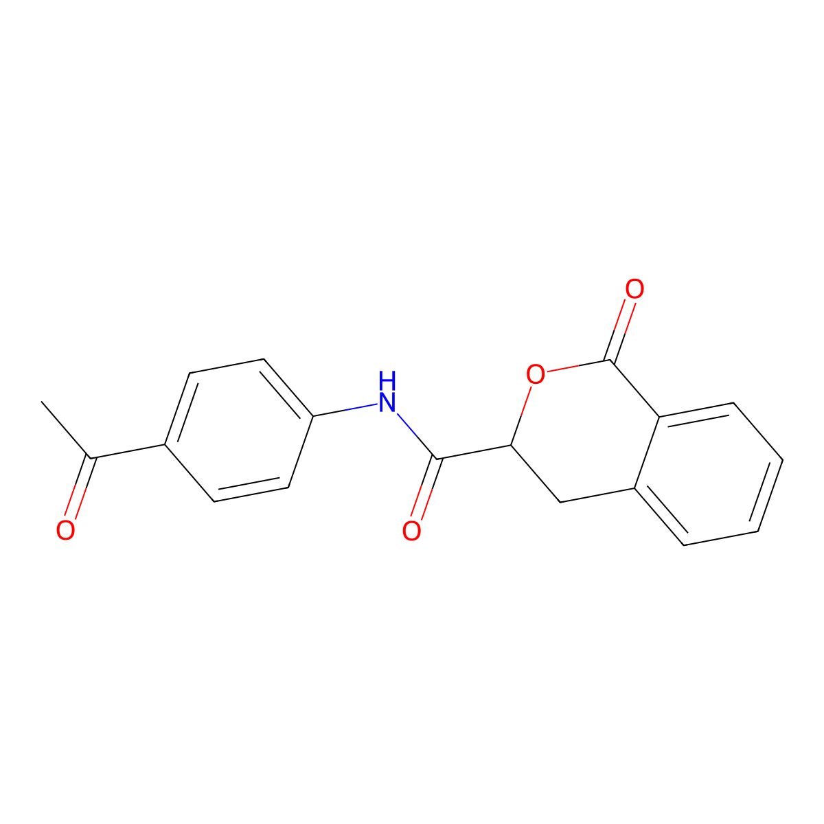 N-(4-acetylphenyl)-1-oxo-3,4-dihydro-1H-isochromene-3-carboxamide molecular structure, CAS 627044-44-4