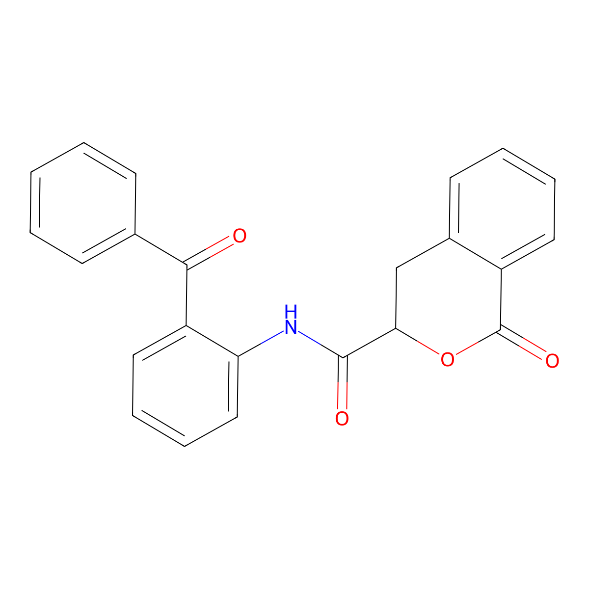 N-(2-benzoylphenyl)-1-oxo-3,4-dihydroisochromene-3-carboxamide molecular structure, CAS 627044-46-6