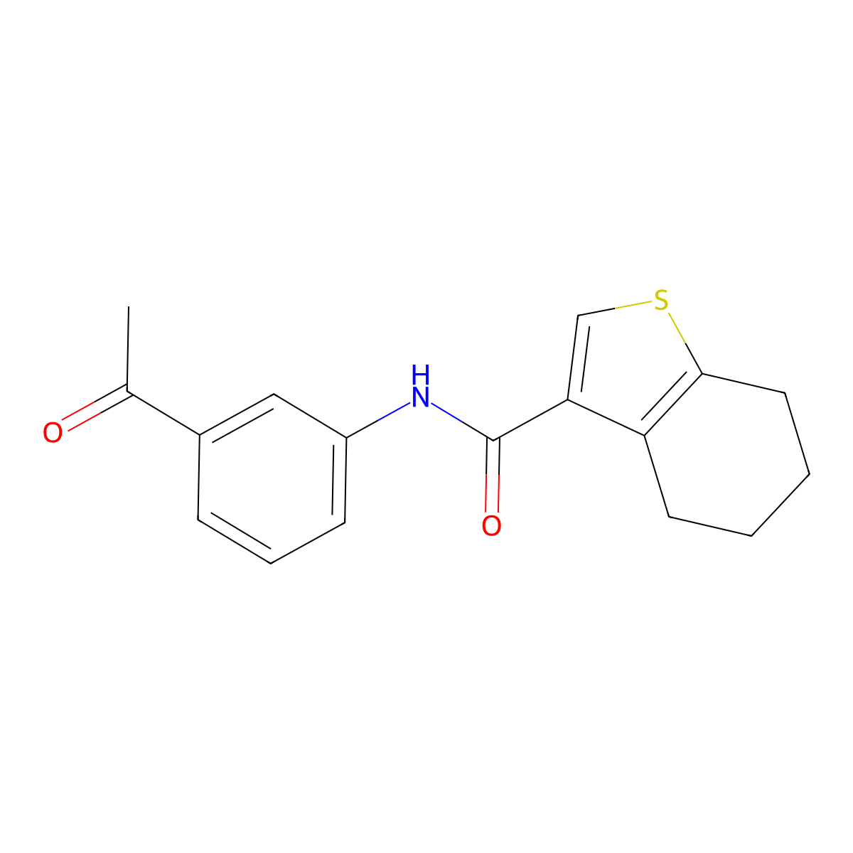 N-(3-acetylphenyl)-4,5,6,7-tetrahydro-1-benzothiophene-3-carboxamide molecular structure, CAS 627044-95-5