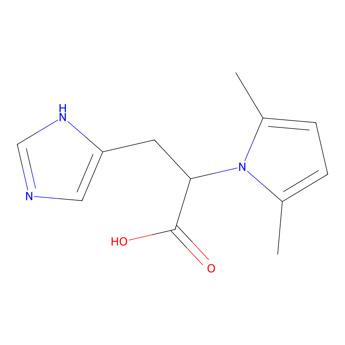 2-(2,5-Dimethyl-pyrrol-1-yl)-3-(1H-imidazol-4-yl)-propionic acid molecular structure, CAS 627055-02-1