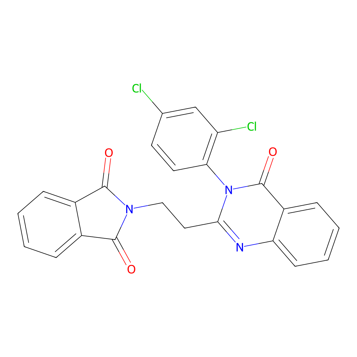 2-[2-[3-(2,4-Dichlorophenyl)-4-oxoquinazolin-2-yl]ethyl]isoindole-1,3-dione molecular structure, CAS 627055-39-4