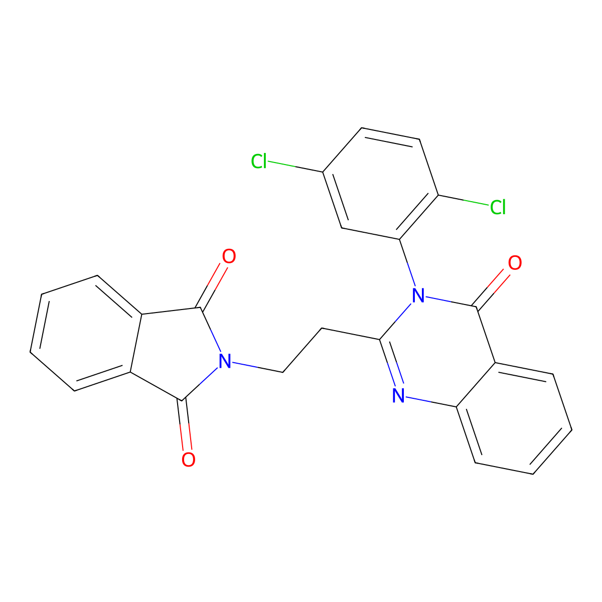 2-[2-[3-(2,5-Dichlorophenyl)-4-oxoquinazolin-2-yl]ethyl]isoindole-1,3-dione molecular structure, CAS 627055-41-8