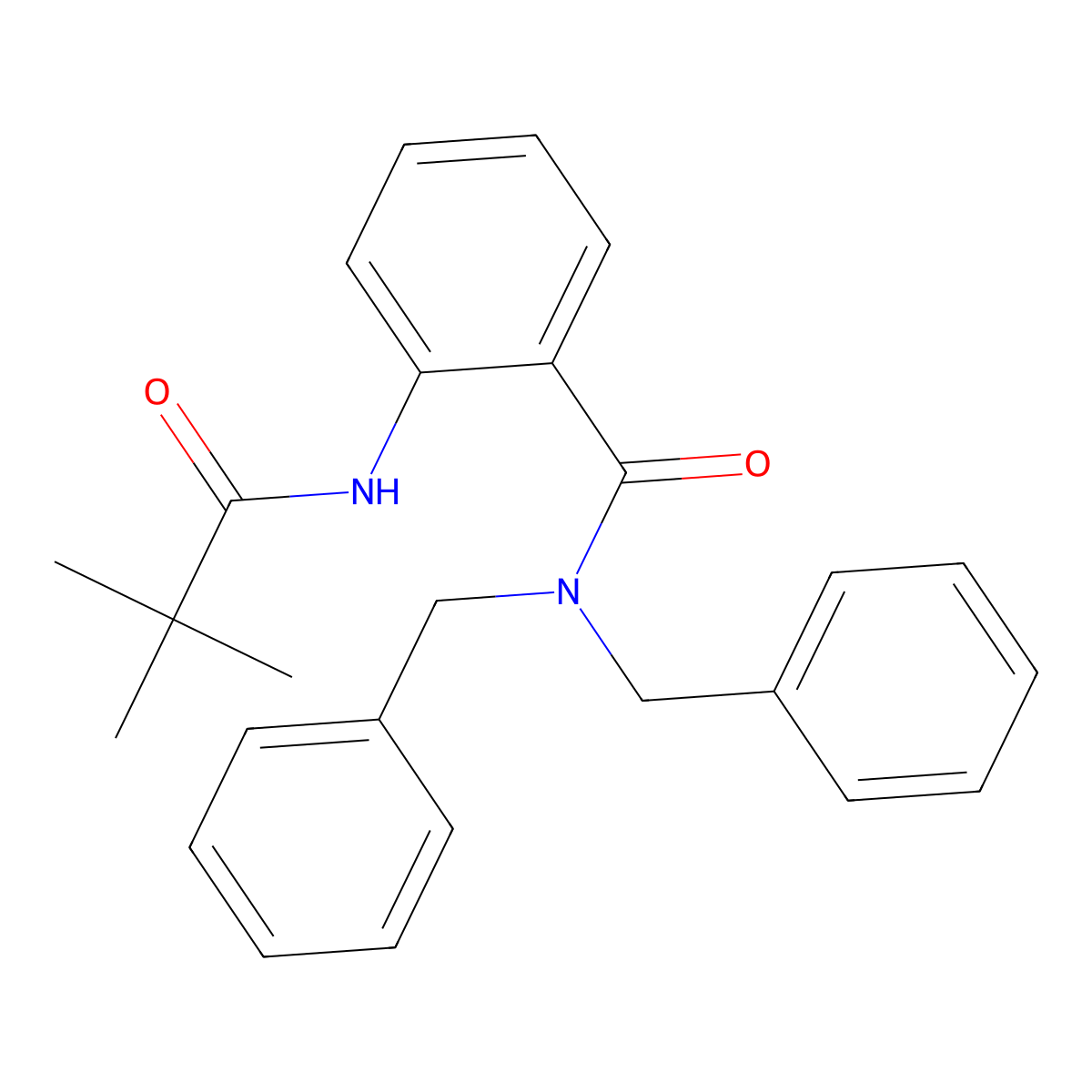 N,N-dibenzyl-2-(2,2-dimethylpropanoylamino)benzamide molecular structure, CAS 627055-55-4