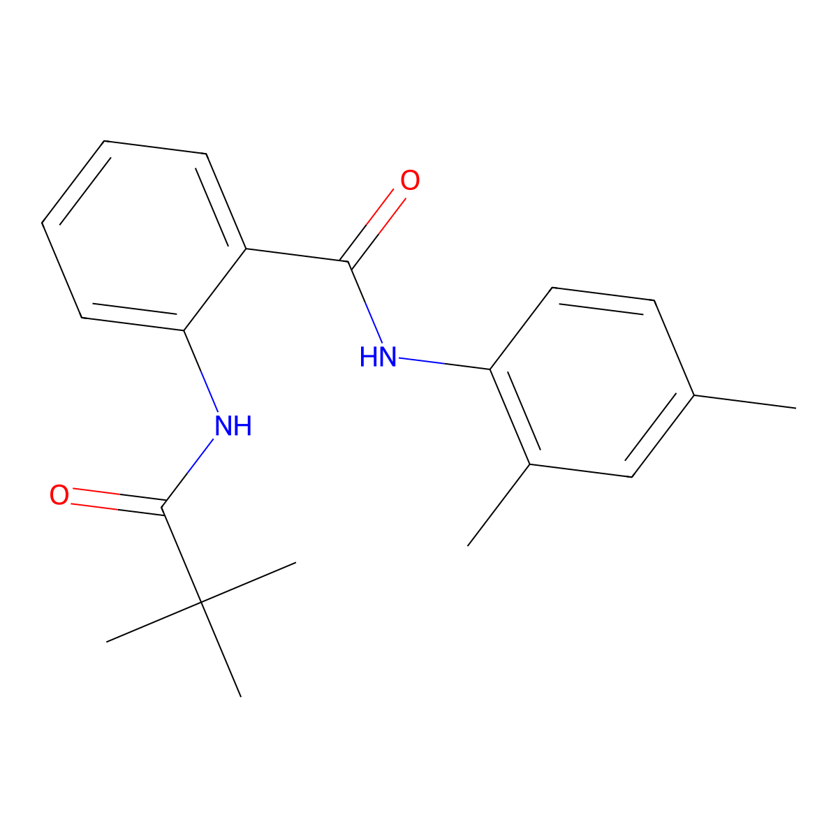 N-(2,4-dimethylphenyl)-2-(2,2-dimethylpropanoylamino)benzamide molecular structure, CAS 627055-63-4