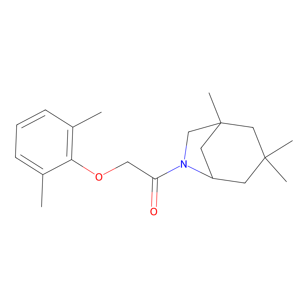 2-(2,6-Dimethylphenoxy)-1-(1,3,3-trimethyl-6-azabicyclo[3.2.1]oct-6-yl)ethanone molecular structure, CAS 627055-77-0