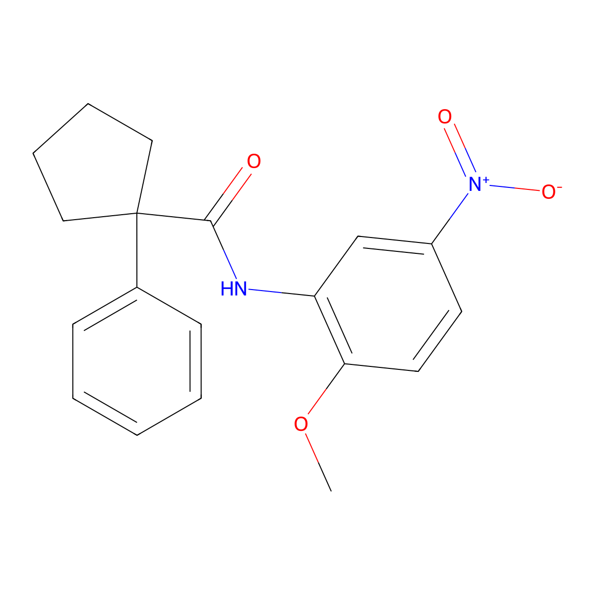 N-(2-methoxy-5-nitrophenyl)-1-phenylcyclopentane-1-carboxamide molecular structure, CAS 627056-98-8