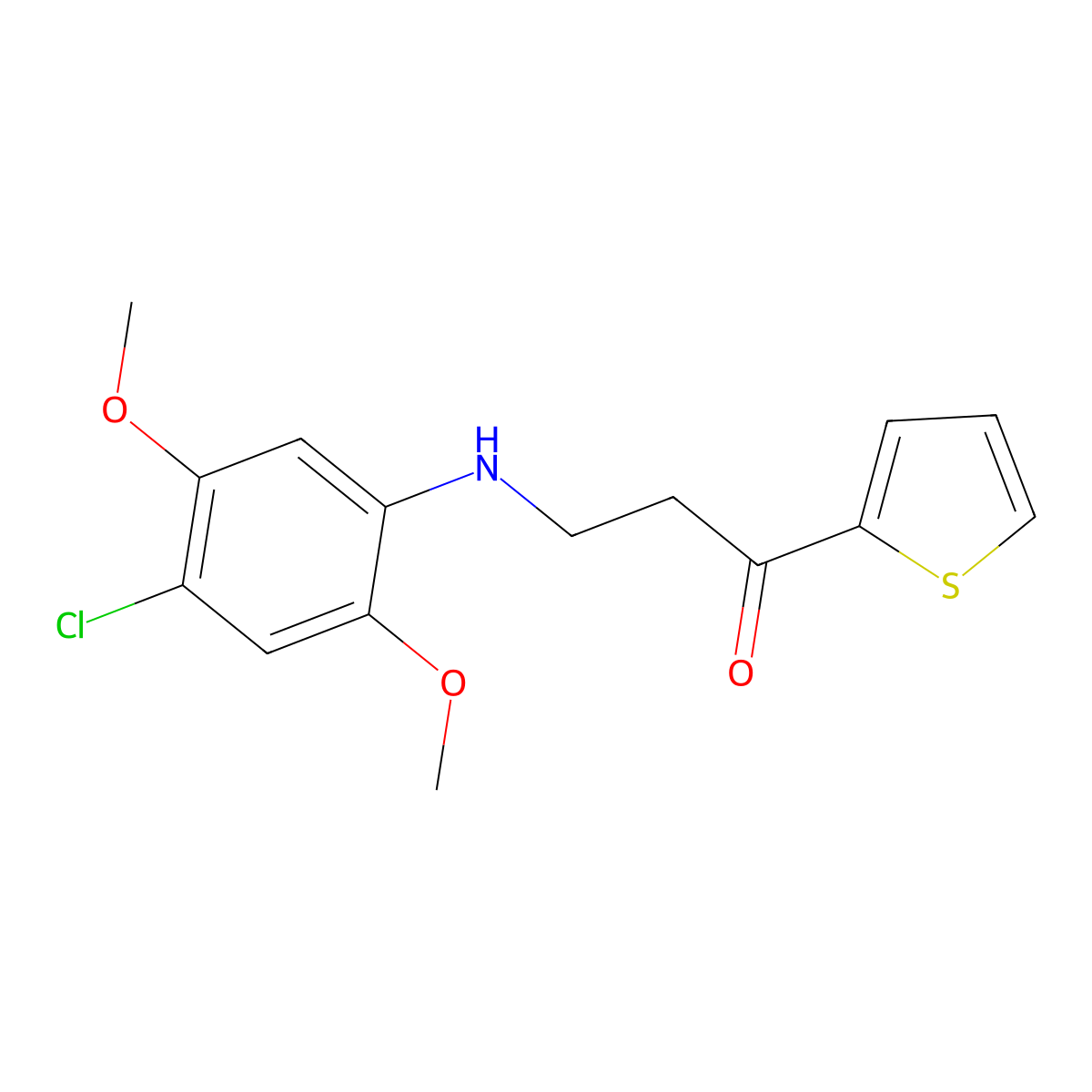 3-(4-Chloro-2,5-dimethoxyanilino)-1-(2-thienyl)-1-propanone molecular structure, CAS 627057-06-1