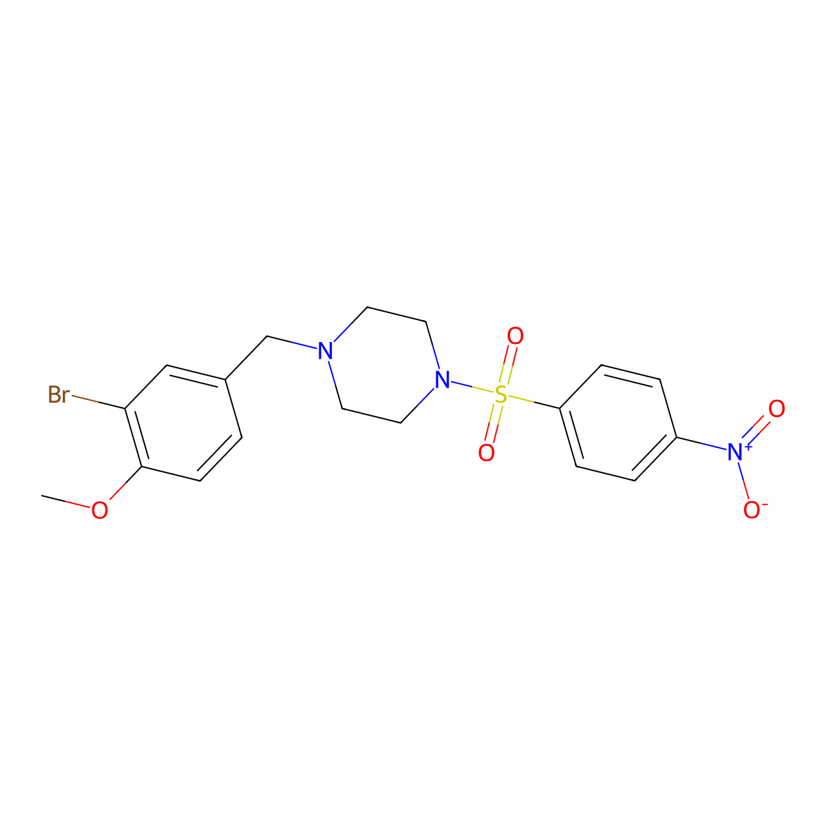 1-(3-Bromo-4-methoxybenzyl)-4-[(4-nitrophenyl)sulfonyl]piperazine molecular structure, CAS 627057-61-8
