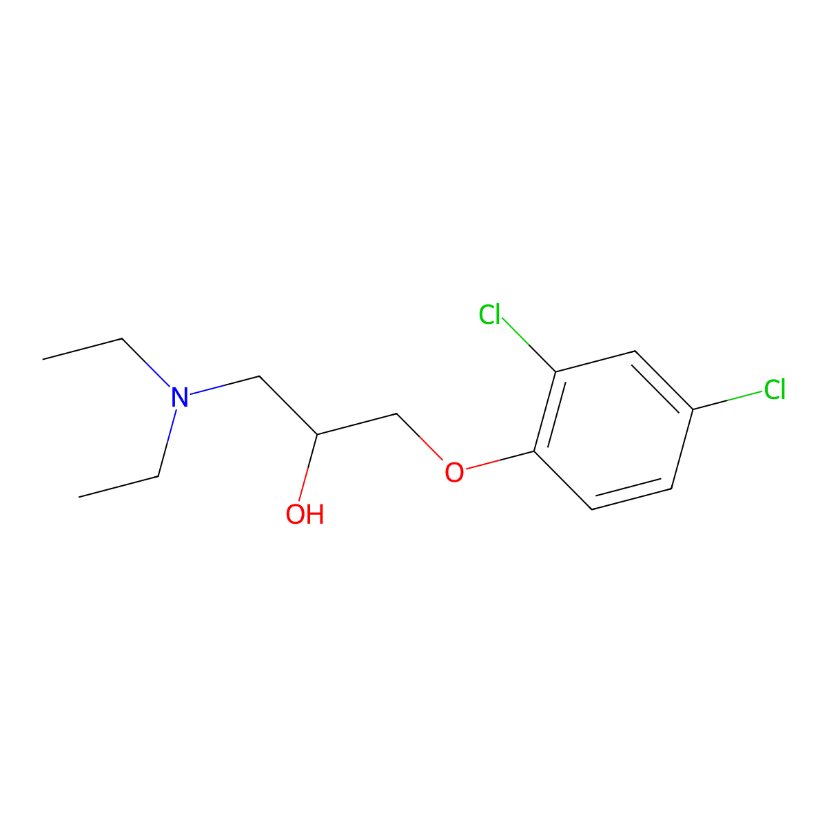 1-(2,4-Dichlorophenoxy)-3-(diethylamino)propan-2-ol molecular structure, CAS 62706-73-4