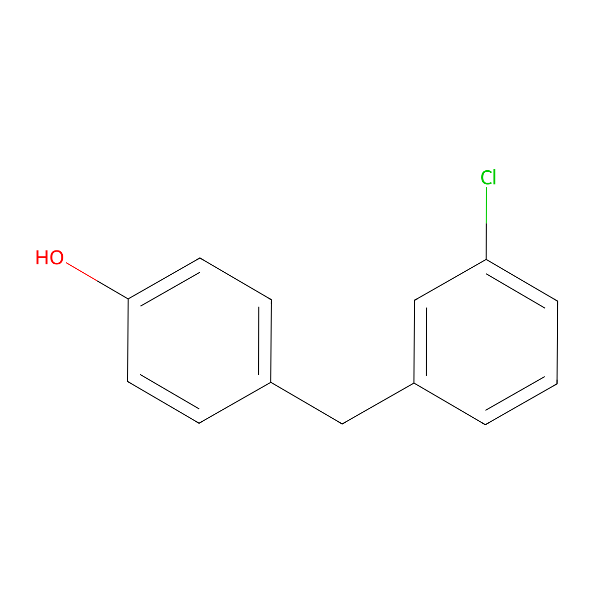 4-[(3-Chlorophenyl)methyl]phenol molecular structure, CAS 62706-93-8