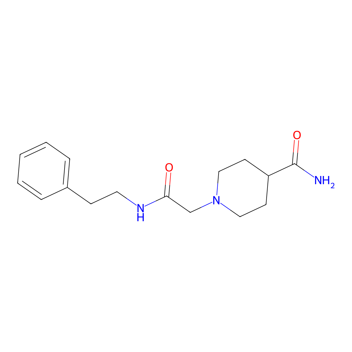 1-(2-Oxo-2-(phenethylamino)ethyl)piperidine-4-carboxamide molecular structure, CAS 627061-15-8
