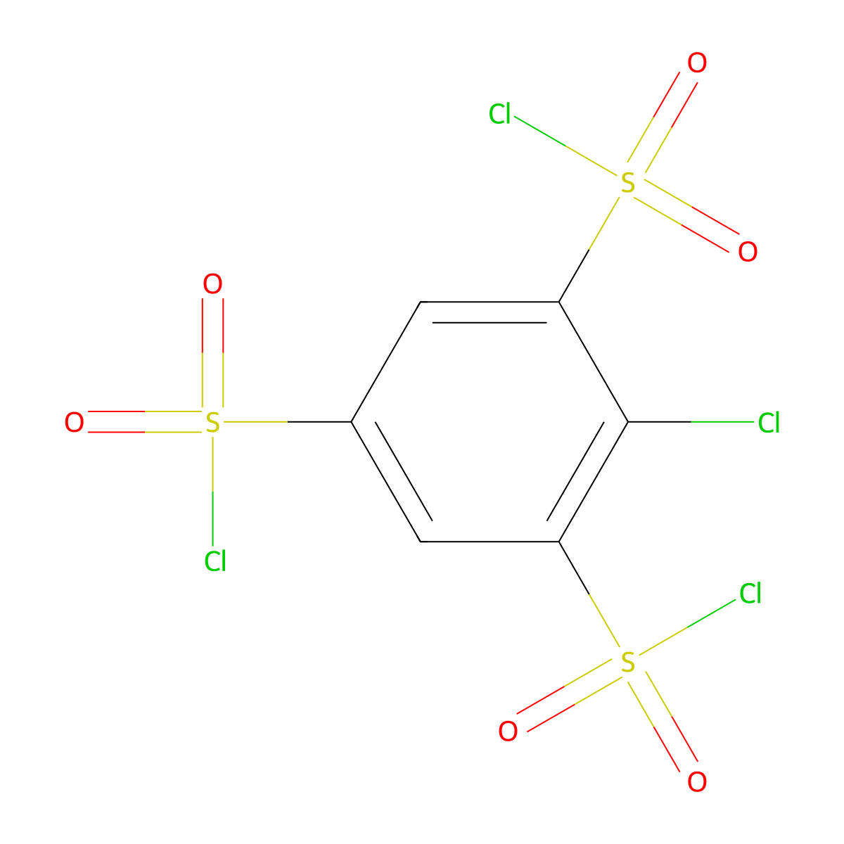 2-chlorobenzene-1,3,5-trisulfonyl Chloride molecular structure, CAS 627062-06-0
