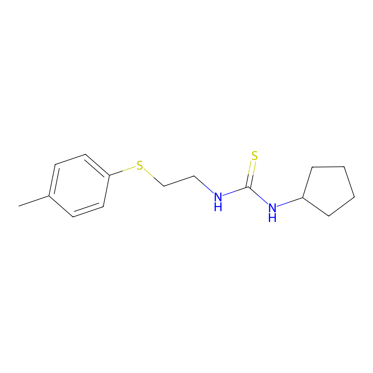 1-Cyclopentyl-3-[2-(4-methylphenyl)sulfanylethyl]thiourea molecular structure, CAS 627063-42-7